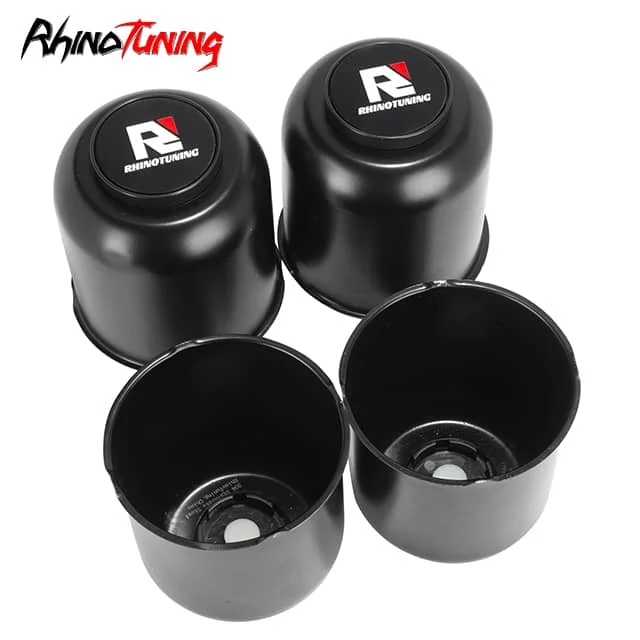 4.25in Floating Push Through Center Cap Mirror Polished / Black Stainless with EZ Lube Plug