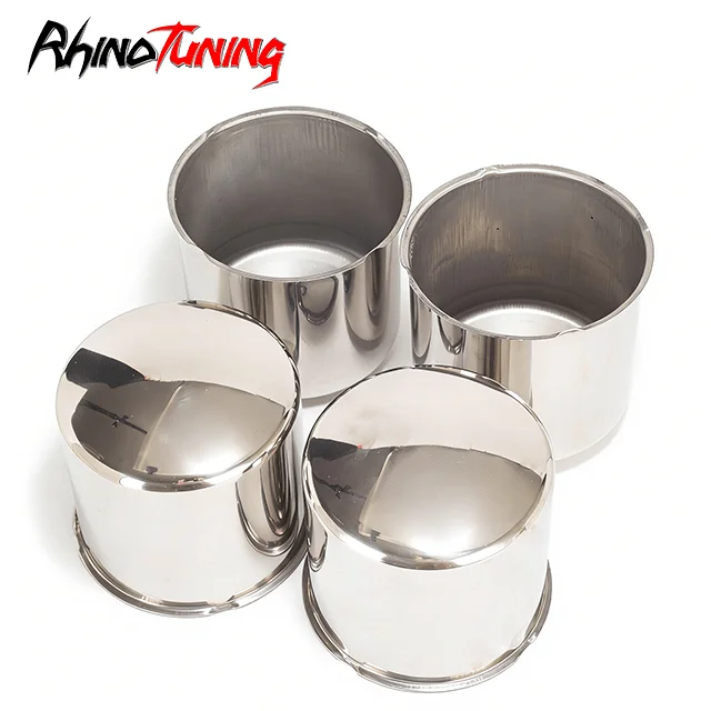 Stainless 4.9in Push Through Center Caps Curved Dome for 4.9in Bore 4.46in Tall