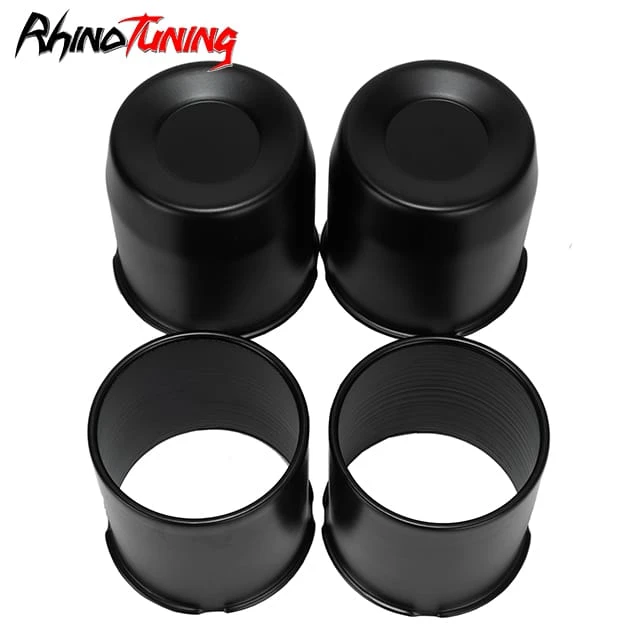 2 Open 2 Closed 4.25in Polished Aluminum Push Thru Center Caps for 4WD Hub Locking/Unlocking