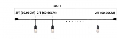 120V 2W 100Feet 14AWG Suspended LED String Lights