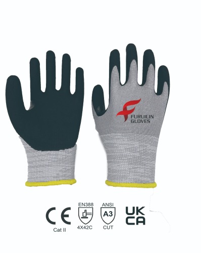 15 guage HPPE with nitrile sandy palm coating+crotch reinforced