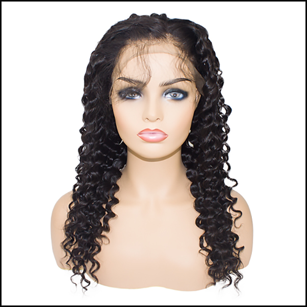 Virgin full lace deep curly wigs