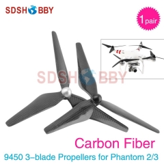 1 Pair 9450 Carbon Fiber Propellers Self-tighten 3-blade Props 9.4*5.0 for DJI Phantom 2/3