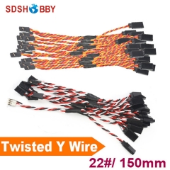 10Pcs*Heavy Duty 22#/22AWG Servo Twisted Wire Y cable 150mm