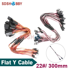 10Pcs*22#/ 22AWG Heavy Duty Flat Extension Y cable 300MM