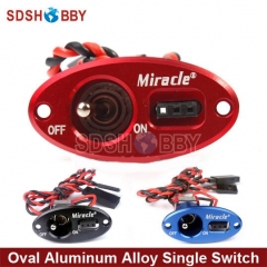 Oval Aluminum Alloy Single Switch- Ocean Blue/ Black/ Red Color