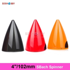 4in/102mm Carbon Fiber Verisimilitude Spinner for SBach Plane with Carbon Fiber Back Plate, 3K Surface Processed