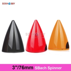 3in/76mm Carbon Fiber Verisimilitude Spinner for SBach Plane with Carbon Fiber Back Plate, 3K Surface Processed