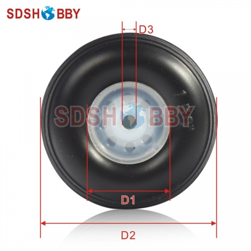 Flight 2" / 50.8mm RC Airplane PU Wheels With Die-Cast Aluminum Hub & Screw – 1 Pair