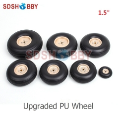 1.5in/39mm PU Wheels RC Airplane Wheels Upgraded PU Wheels with Golden Aluminum Hub D39*H14*3mm