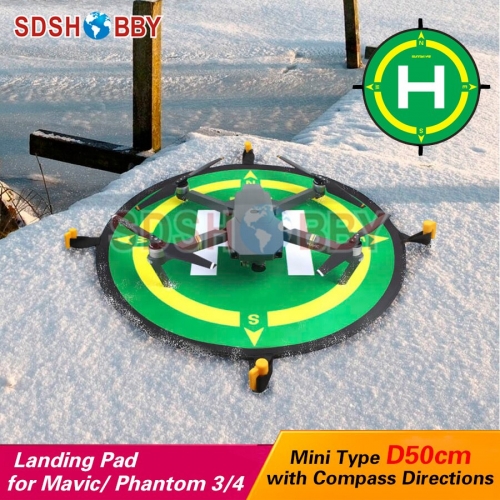 Sunnylife Foldable Landing Pad Helipad 50cm with Compass Directions for MAVIC 3/AIR 2S/DJI FPV/MINI 2/Phantom 3/4/PRO V2.0