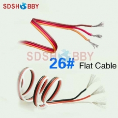 DIY Futaba /JR Color 26# 26AWG Servo Extension Cable/ Flat Cable 1M without Connector-1m