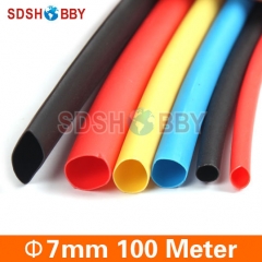 High Quality 100 Meter Heat Shrinkable Tubing Dia. =7mm (Black Color)