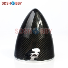 RC Model 3.5"(89mm) Carbon Fiber Bullet Spinner with Aluminum Back Plate 3K Surface Processing