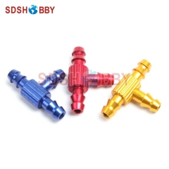 6STARHOBBY 3 Way/Three-Way T Type Fuel Jointer D4xD3xL21mm without Fuel Filter (Yellow/ Red/ Blue)