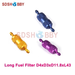 6STARHOBBY Long Fuel Filter D4xD3xD11.8xL43 for Gas Airplane- Blue/ Yellow/ Purple Color