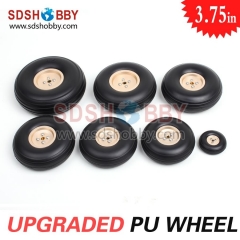 3.75in/96mm PU Wheels RC Airplane Wheels Upgraded PU Wheels With Golden Aluminum Hub D96*H34*5mm