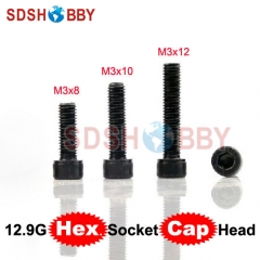 100pcs* 12.9 Grade Carbon Steel Hexagon Socket Head Cap Screws M3x8mm / M3x10mm / M3x12mm