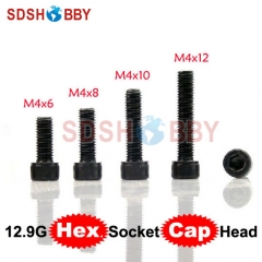 100pcs* 12.9 Grade Carbon Steel Hexagon Socket Head Cap Screws M4x6mm /M4x8mm / M4x10mm / M4x12mm