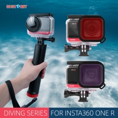 Sunnylife Waterproof Protective Case Underwater Housing Case 3 Colors Diving Filters for Insta360 One R Sport Camera