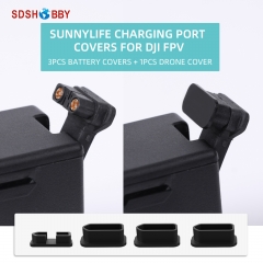 Sunnylife 4Pcs/Set Dustproof Plug Silicone Cover Caps Drone Battery Charging Port Protector for DJI FPV