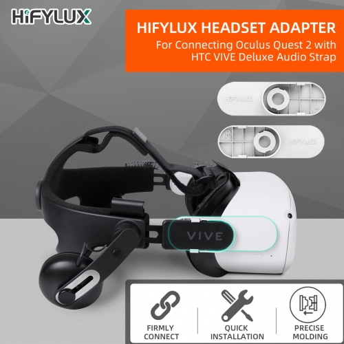 Hifylux Deluxe Audio Strap (DAS) Adapter Connector Kit for Oculus Quest 2 for HTC VIVE Deluxe Audio Strap