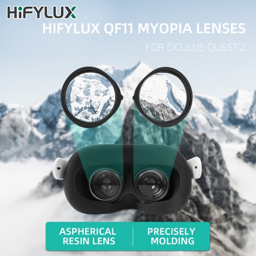 Hifylux 1 Pair Myopia Lenses QF11 Nearsighted Corrective Aspherical Resin Lenses Glasses for Oculus Quest 2