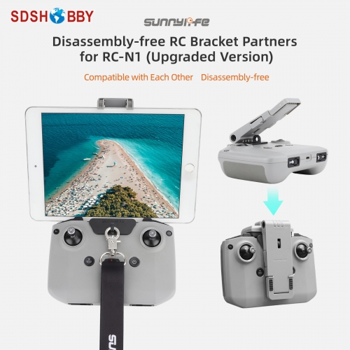 Sunnylife RC-N1 Controller Disassembly-free Strap Bracket Foldable Tablet Holder Upgraded Portable for Mini 3 Pro/Mavic 3/ Air 2S