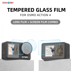 Sunnylife Lens Screen Protector Tempered Glass Film Protective Film Accessories for Osmo Action 4 Sport Camera