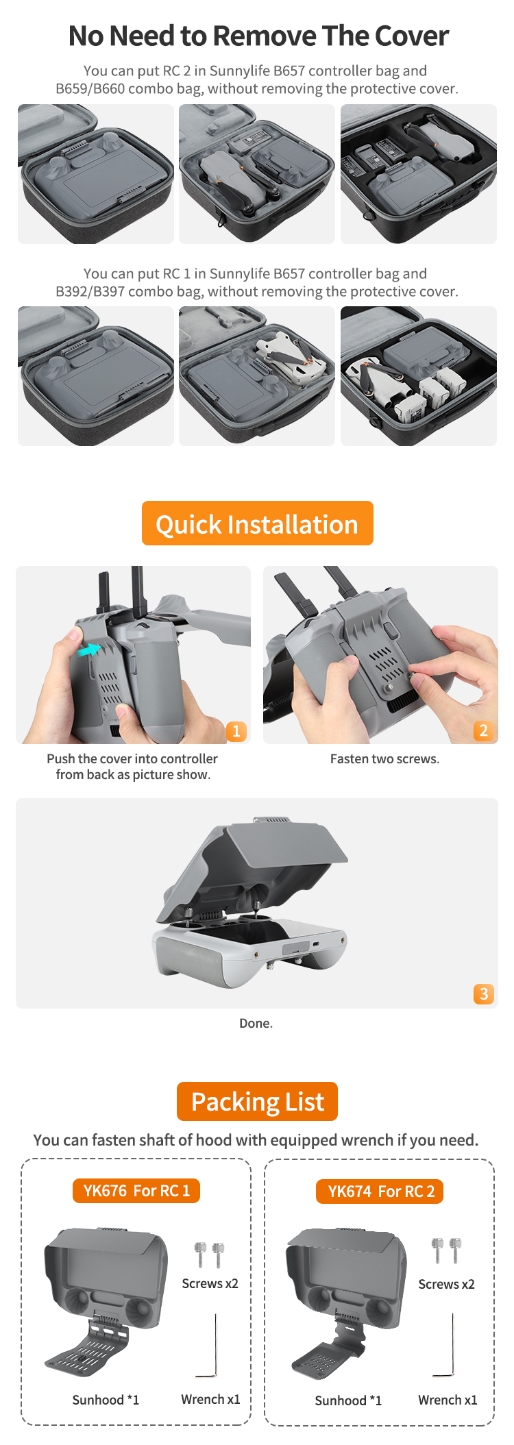 Sunshade Sun Hood For Rc2 Screen Remote Enhances Display Visibility