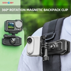 Sunnylife 360 Degree Rotation Backpack Clip Bag Strap Magnetic Suction Action Camera Mount for Insta360 GO 3 /GoPro 12/ Action 4