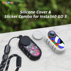 Sunnylife Silicone Cover Heat Dissipation Protective Case Stickers Skin Wrap Lens Cover Neck Strap Accessories for Insta360 GO 3