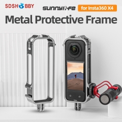 Sunnylife Aluminum Alloy Protective Frame Cage Metal Frame Cold Shoe Mount Brackets Housing Case Cage Shell Cover for Insta360 X4