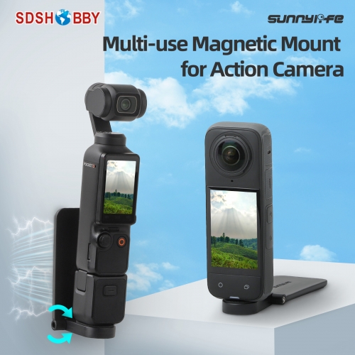 Sunnylife Magnetic Mount Tabletop Base Bracket Quick Handle Angles Adjustable Accessories for Insta360 X4/ Pocket 3/GO 3S