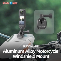 Sunnylife Motorcycle Windscreen Clamp Action Camera Aluminum Alloy Mount Motorbike for Action 4/ Gopro 12/ Insta360/ Pocket 3