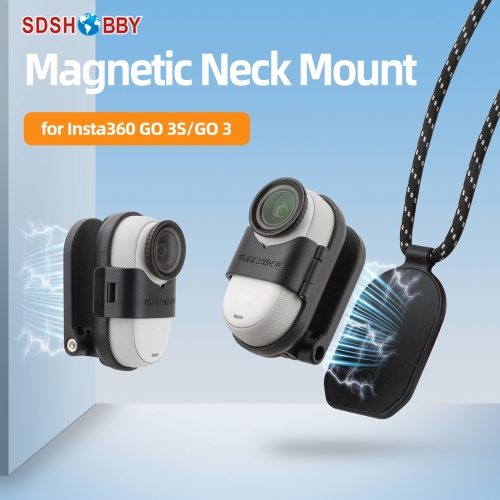 Sunnylife Magnetic Neck Mount Chest Body Camera Necklace Lanyard POV Vlog Holder Accessories for Insta360 GO 3S/ GO 3