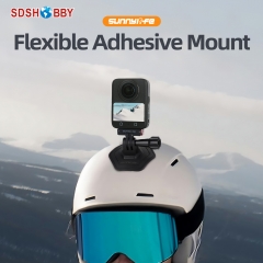 Sunnylife Flexible Adhesive Helmet Mount Soft Flat Curved Base Action Camera Holder for Osmo 360/Pocket 3/ Insta360 X3/ GO 3