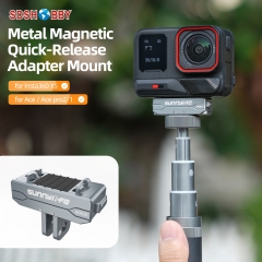 Sunnylife Metal Magnetic Quick Release Adapter Mount Action Camera Foldable Cam Stand 1/4" Adapter for Insta360 X5/ Ace / Ace Pro2/1