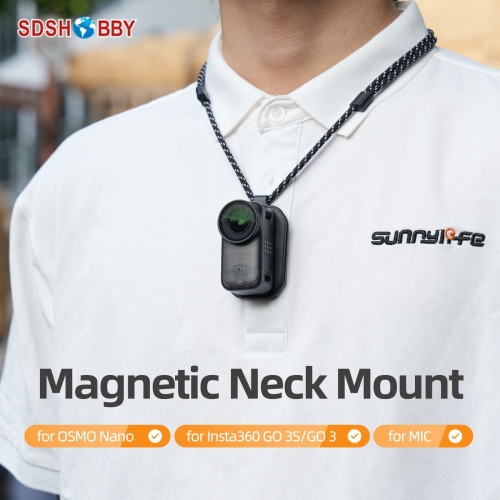 Sunnylife Magnetic Neck Mount Chest Body Camera Necklace Lanyard POV Vlog Holder Accessories for Insta360 GO 3S/ GO 3