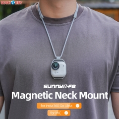 Sunnylife Magnetic Neck Mount Chest Body Camera Neck Lanyard POV Vlog Holder Accessories for Insta360 Go Ultra/MIC
