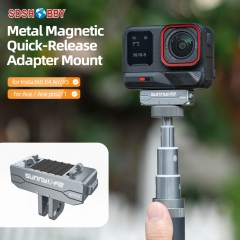 Sunnylife Metal Magnetic Quick Release Adapter Mount Action Camera Foldable Cam Stand 1/4" Adapter for Insta360 X4 Air/X5/Ace/Ace Pro 2/1