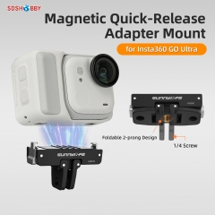 Sunnylife Magnetic Quick Release Adapter Mount Foldable Base Dual-Claws 1/4" Hole Accessories for Insta360 GO Ultra