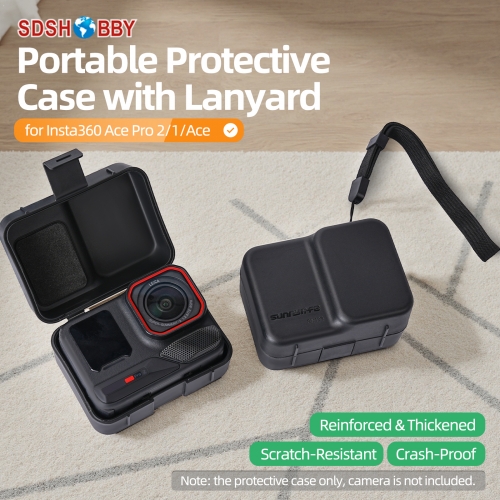 Sunnylife Portable Protective Case with Lanyard Shock-proof Storage Box Mini Storage Case Dust-proof Accessories for Insta360 Ace/Ace Pro 2/1