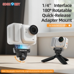 Sunnylife Magnetic Quick Release Adapter Mount 1/4” Interface 180° Tilt Adjustable Selfie Stick Adapter Stand for Insta360 GO Ultra