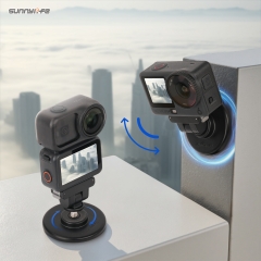 Sunnylife Quick-Release Dual-Direction Magnetic Base Mount 1/4” 180° Tilt Adjustable Tabletop Base Bracket for Osmo Nano/Action 6