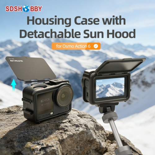 Sunnylife Protective Case Frame Mount AdapterHousing Case with Detachable Sun Hood for OSMO ACTION 6