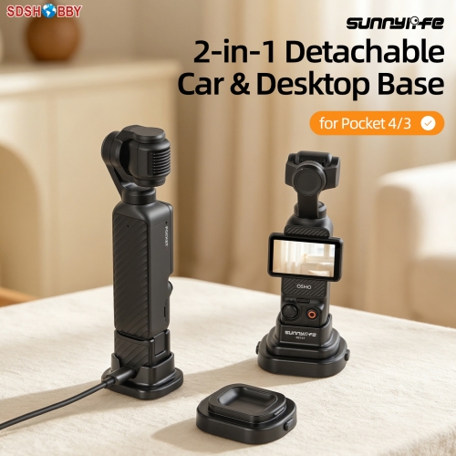 Sunnylife Detachable Car & Desktop Base Stand Base Desktop Stabilizer Supporting Holder Accessories for Pocket 4/3