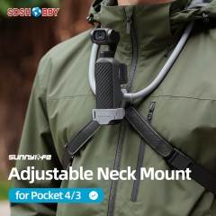 Sunnylife Adjustable POV Neck Mount Hand Free Video Vlog Neck Selfie Holder with Body Strap for Pocket 4/3