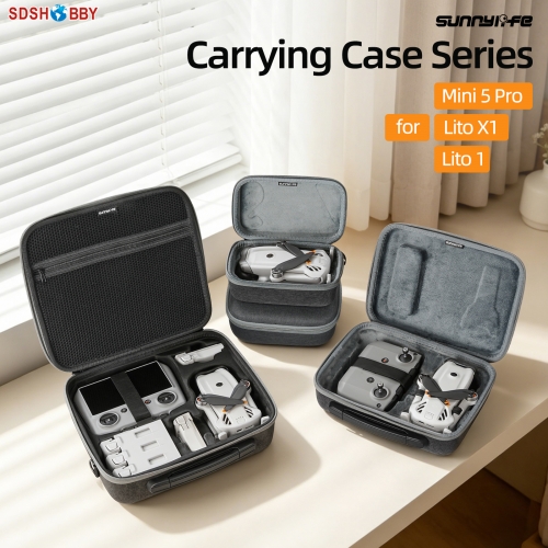 Sunnylife Carrying Case Combo Bag Drone Body Controller Bags Hard Travel Case Large Capacity Messenger Bag for Lito 1/X1/Mini 5 Pro