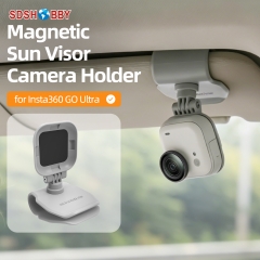Sunnylife Magnetic Car Sun Visor Mount Action Camera Holder 360°Rotating 180° Tilt Sun Visor Holder for Insta360 GO Ultra